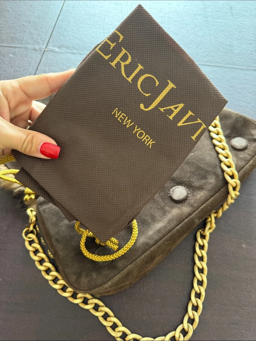 Eric Javits Leopard Print Faux Fur Clutch in Brown and Black NWOT